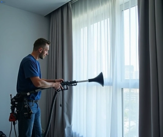Professional curtain stain removal process equipment Fresho Curtain Cleaning redcliffe